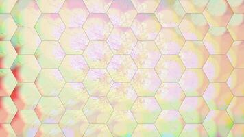 Abstract Pattern Of Overlapping Hexagonal Inside Earthworm Movements, Polygonal Honeycomb Pattern Featuring Outlined Hexagons On A Pinkish Background, Color full Honeycomb With Earthworm Movements. video