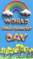 World Environment Day text greating card 3d animation background Vertical video