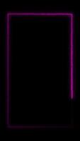 vertical dark purple neon frame overlay reactangle glowing seamless loop video