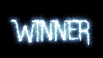 WINNER text with glitch background concept for games screen. WINNER Retro text effects with glitch background. video