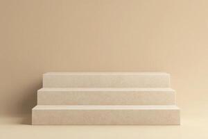 Contemporary Minimalism Horizontal Stepped Beige Podium photo