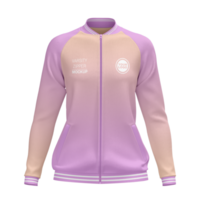 Womens raglan varsity jacket with button mockup front view psd