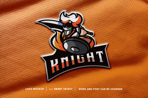 Mockup knights are attacking using swords and shields patch logo, perfect for esport team logo, etc. psd