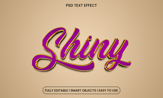 Shiny 3d editable text effect psd