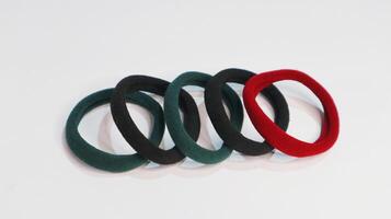 Hair Ties Set Colorful Elastic Bands Isolated photo