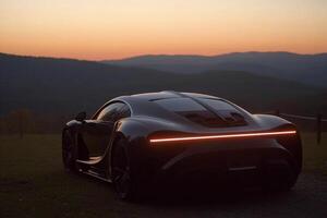 The bugatti veyron is a supercar that is capable of reaching speeds of over 1 photo