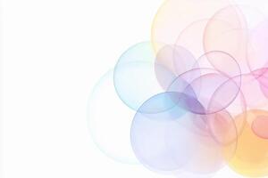 Abstract colorful bubbles on white background photo