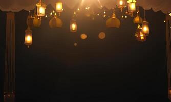 animated eid al fitr text with gold light effect, video