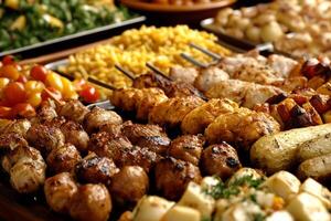 A large buffet with many different types of food photo