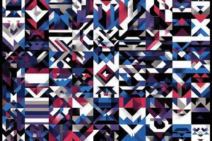 A colorful abstract pattern with blue, red and white photo