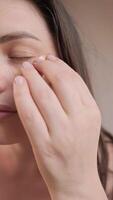 Using eye patches for facial hydration, a part of at-home skincare routine for refreshing and nourishing the skin. video