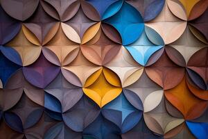 Colorful paper art with a geometric pattern photo