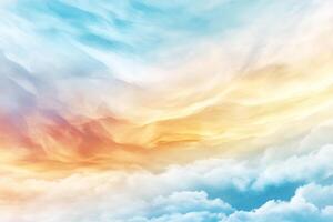 Colorful clouds in the sky with a blue sky background photo