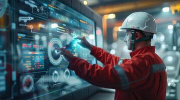 The engineer in digital factory photo