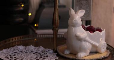 Explore how to arrange an inviting Easter display using cozy Easter decorations that enhance your home decor. Find inspiration for a festive and cheerful atmosphere during the holiday. video