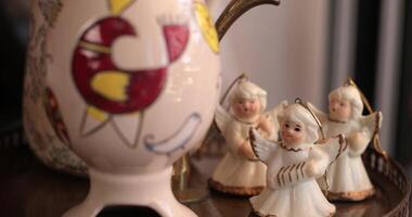 Cozy Easter decorations featuring delightful still life elements perfect for enhancing your Easter home decor. Discover how simple touches create a festive atmosphere. Rack focus video