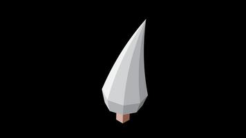 Isometric winter tree animation. Tree isometric elements. Isometric tree element for landscape design. Park element. Transparent background with alpha channel video