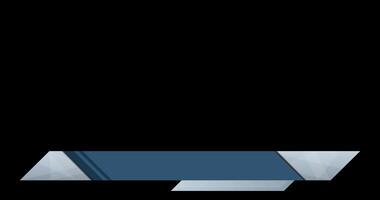 Futuristic design lower third banner animation. Blue geometric lower third banner template design. headline title. Transparent background with alpha channel video
