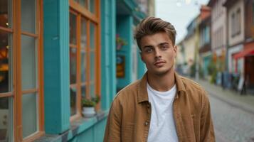 The man in stylish jacket photo