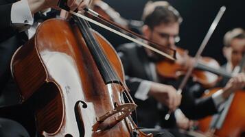 The orchestra string performance photo