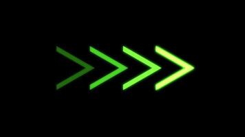 Direction Green Arrow Pointing to the right. Seamless loop video