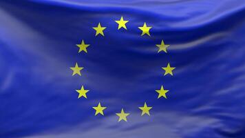 European Union Waving Flag Background Loop. Nationals symbols of Europe. EU Flag. Background backdrop copyspace video