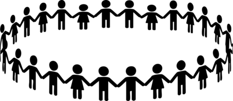 People Holding Hands in a Circle Symbolizing Unity and Teamwork Concept png