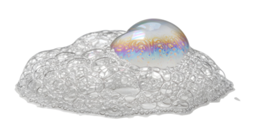 Soap Bubbles with a Colorful Bubble on Transparent Background png