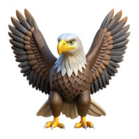 wonderful artistic A majestic bald eagle with wings spread, authentic png