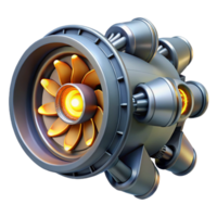 serene traditional Spaceship engine with glowing turbines authentic png