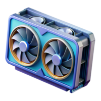 dramatic minimalist Graphics card with multiple fans exclusive png