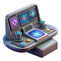 magnificent classic Spaceship navigation console, holographic star chart, control panel premium png