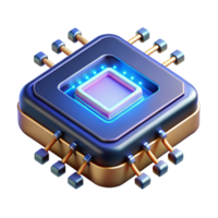 magnificent minimalist Cyberpunk-inspired data chip with glowing circuitry original png