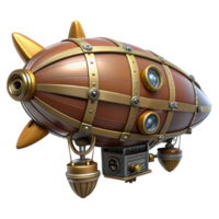 magnificent vintage A steampunk zeppelin miniature with intricate details and propellers high resolution png