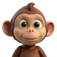 beautiful contemporary Curious monkey, brown fur, inquisitive expression, authentic png