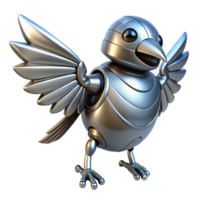 wonderful abstract Robot bird, metallic, flapping wings high quality png