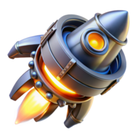 serene vintage Spaceship engine, powerful, glowing core original png