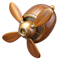 extraordinary contemporary Steampunk airship propeller made of polished wood and copper exclusive png