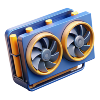 beautiful rustic A graphics card with multiple fans, detailed png