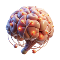 elegant artistic A floating brain with glowing neural pathways premium png