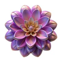dramatic artistic A single, blooming flower made of fractal patterns 4K png