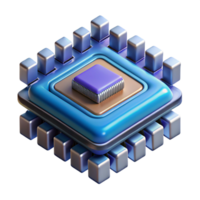 vibrant traditional Quantum computer processor with complex architecture genuine png
