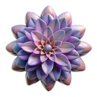 vibrant classic A single, blooming flower made of fractal patterns detailed png