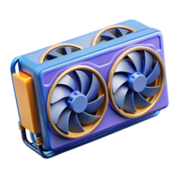 stunning abstract A graphics card with multiple fans, authentic png