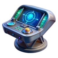magnificent creative Spaceship navigation console, holographic display detailed png