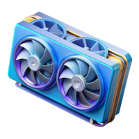 magnificent vintage A graphics card with multiple fans, high quality png