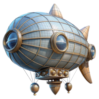 magnificent abstract Steampunk airship blueprint diagram, isolated object authentic png