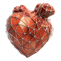 vibrant vintage A human heart, abstract and geometric, made of interconnected lines authentic png