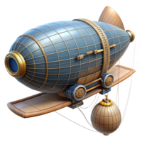 magnificent traditional Steampunk airship blueprint scroll with intricate diagrams and technical specifications professional png