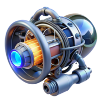 impressive rustic Spaceship engine, plasma core, intricate wiring 4K png